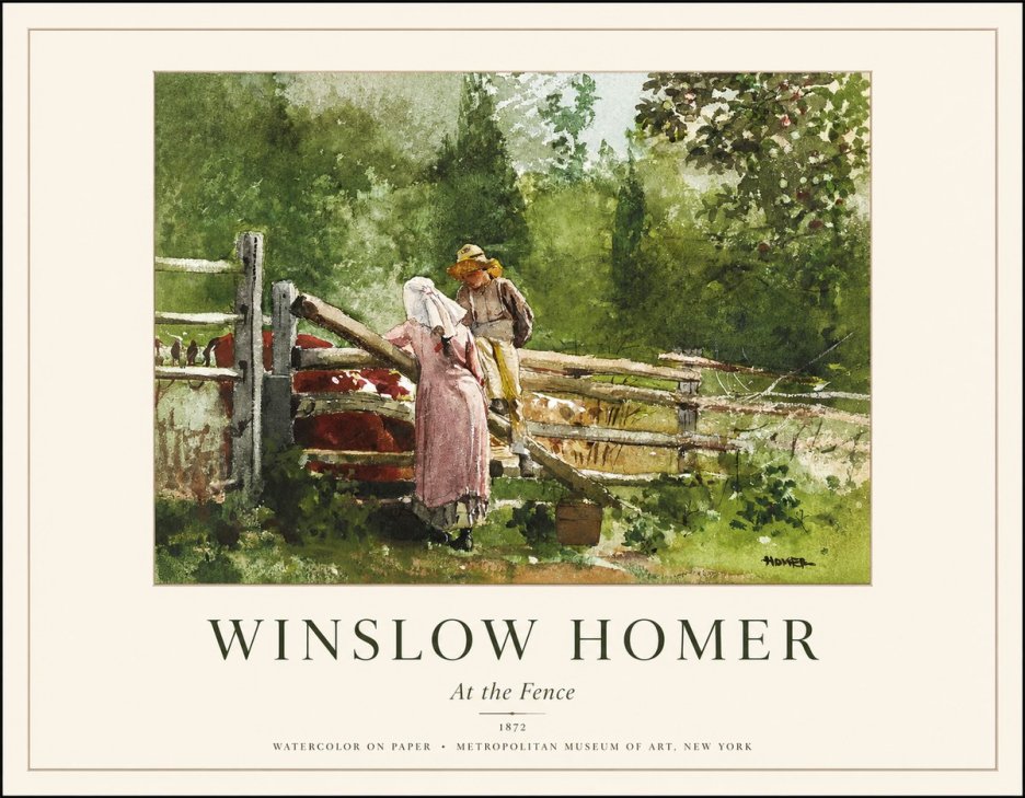 Winslow Homer At the Fence No1 - Plakat
