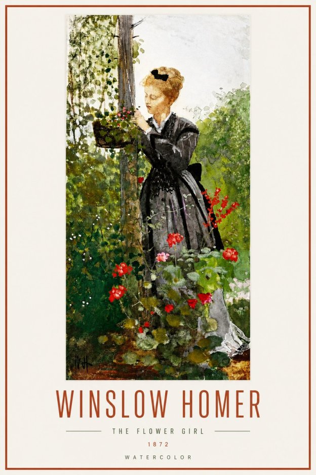 Winslow Homer The Flower Girl No3 - Plakat