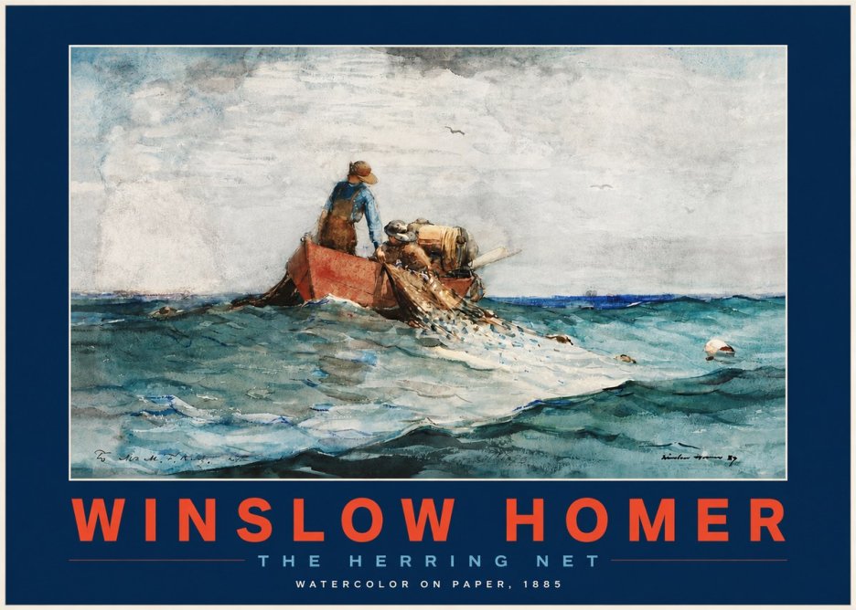 Winslow Homer The Herring Net II No3 - Plakat