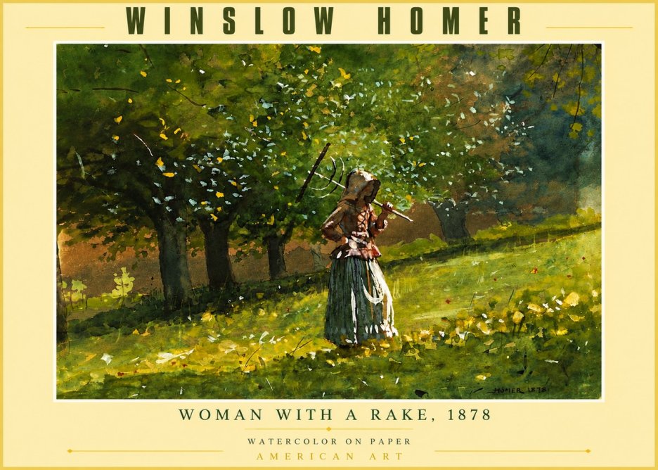 Winslow Homer Woman with a Rake, 1878 No6 - Plakat