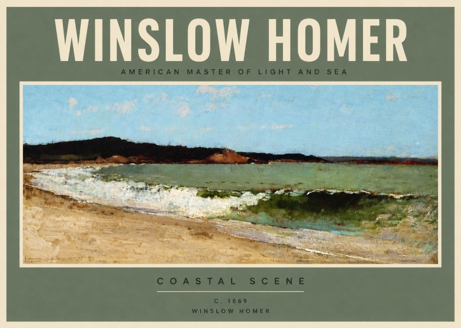 Winslow Homer Coastal Scene No5 - Plakat