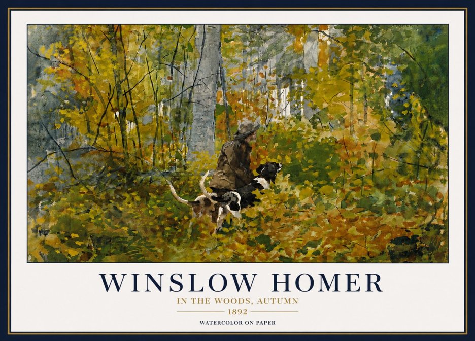 Winslow Homer In the Woods, Autumn No5 - Plakat