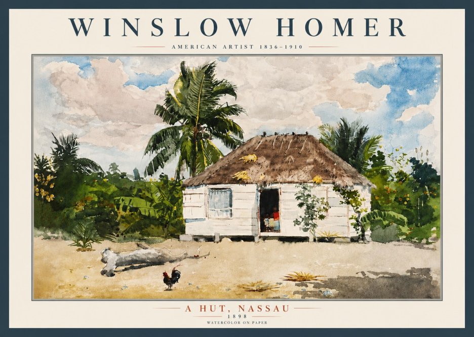 Winslow Homer A Hut, Nassau No5 - Plakat