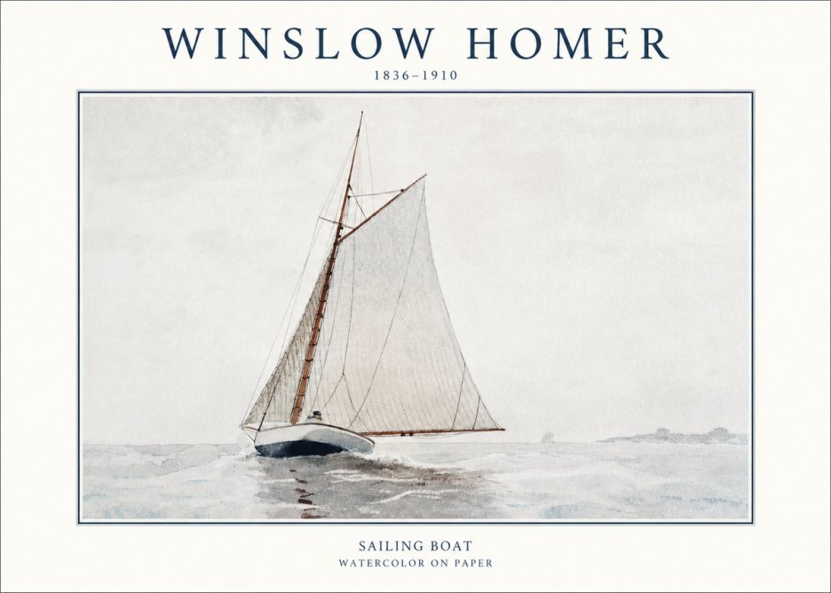Winslow Homer Sailing Boat No1 - Plakat
