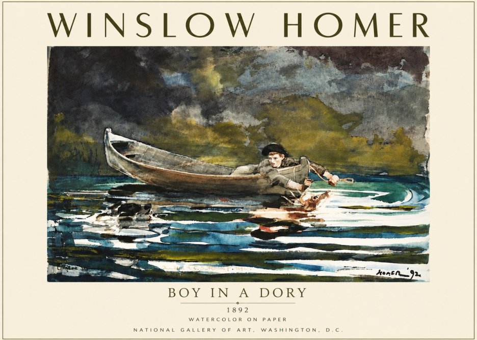 Winslow Homer Boy in a Dory No4 - Plakat