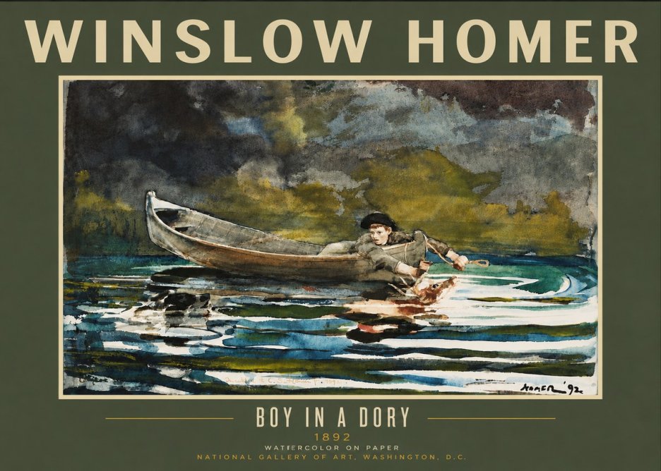 Winslow Homer Boy in a Dory No5 - Plakat