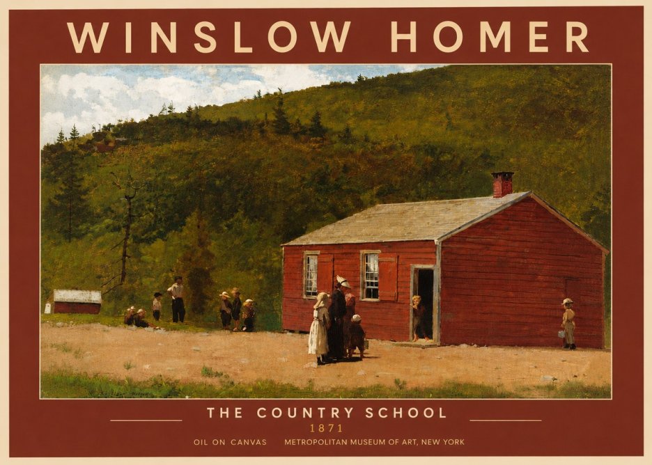 Winslow Homer The Country School No4 - Plakat