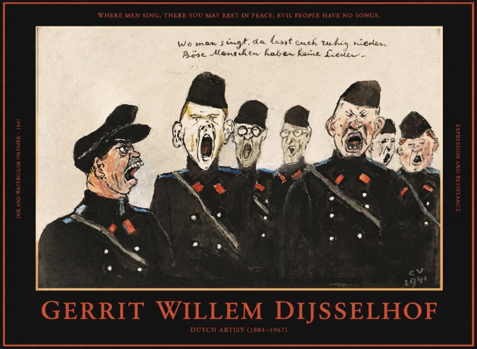 Gerrit Willem Dijsselhof Where Men Sing, There You May Rest in Peace; Evil People Have No Songs. No1 - Plakat