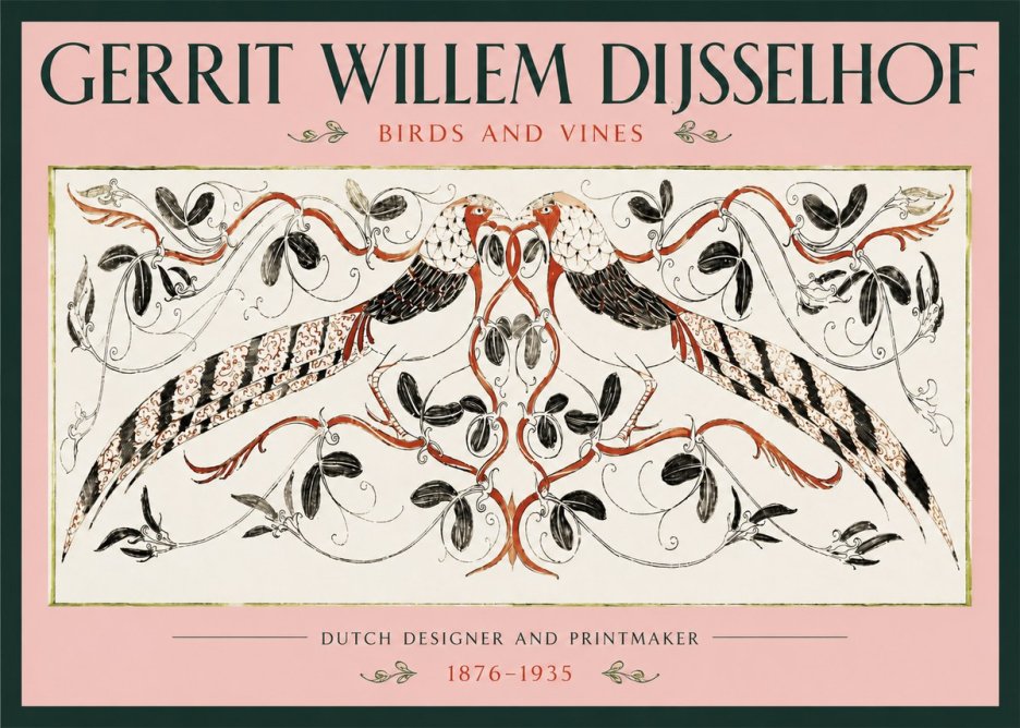 Gerrit Willem Dijsselhof Ornamental Design with Birds and Foliage No3 - Plakat
