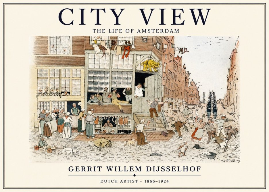 Gerrit Willem Dijsselhof Street Scene in Amsterdam No2 - Plakat