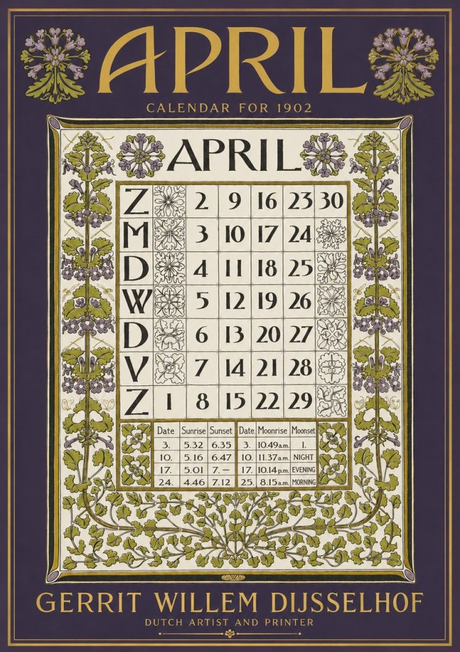Gerrit Willem Dijsselhof April No4 - Plakat