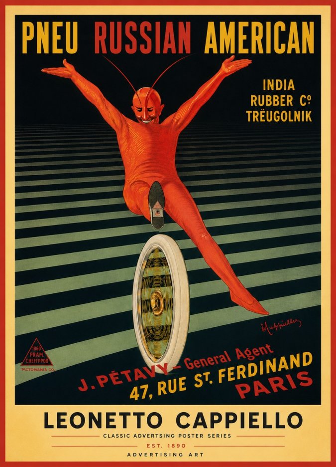 Leonetto Cappiello Pneu Russian American No5 - Plakat
