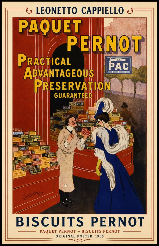 Leonetto Cappiello Paquet Pernot – Biscuits Pernot No5 - Plakat