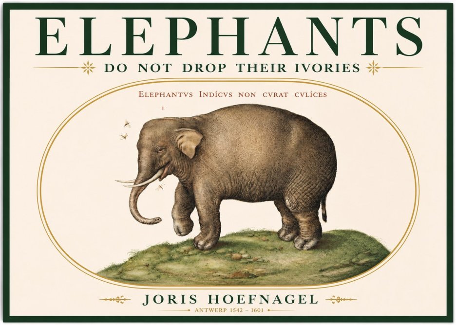 Joris Hoefnagel Elephant Does Not Drop Its Ivories No3 - Plakat