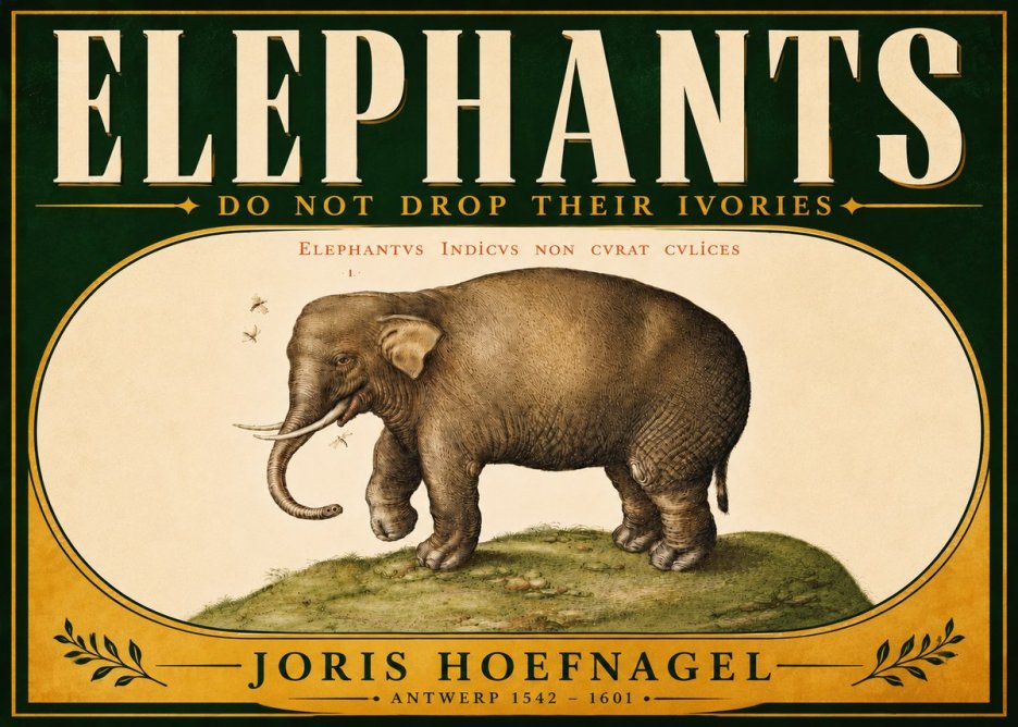 Joris Hoefnagel Elephant Does Not Drop Its Ivories No6 - Plakat