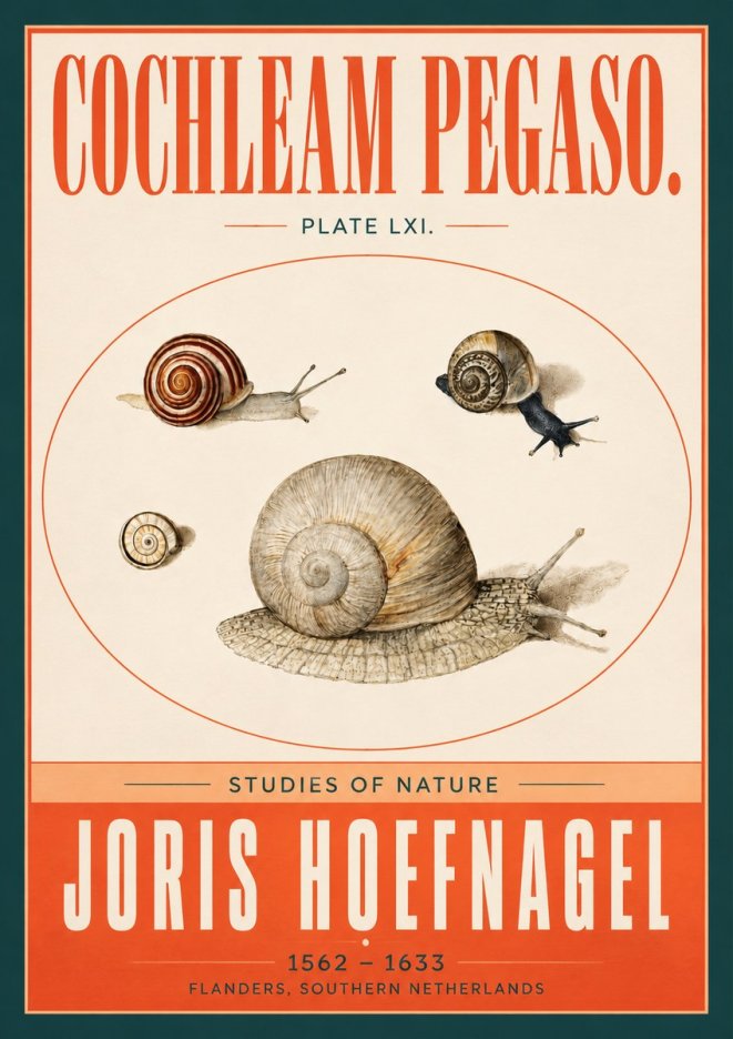 Joris Hoefnagel The Four Snails No4 - Plakat