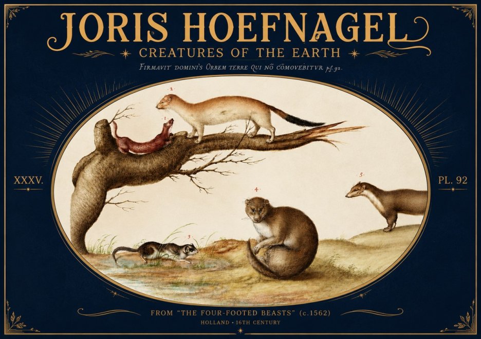 Joris Hoefnagel Creatures of the Earth I No5 - Plakat