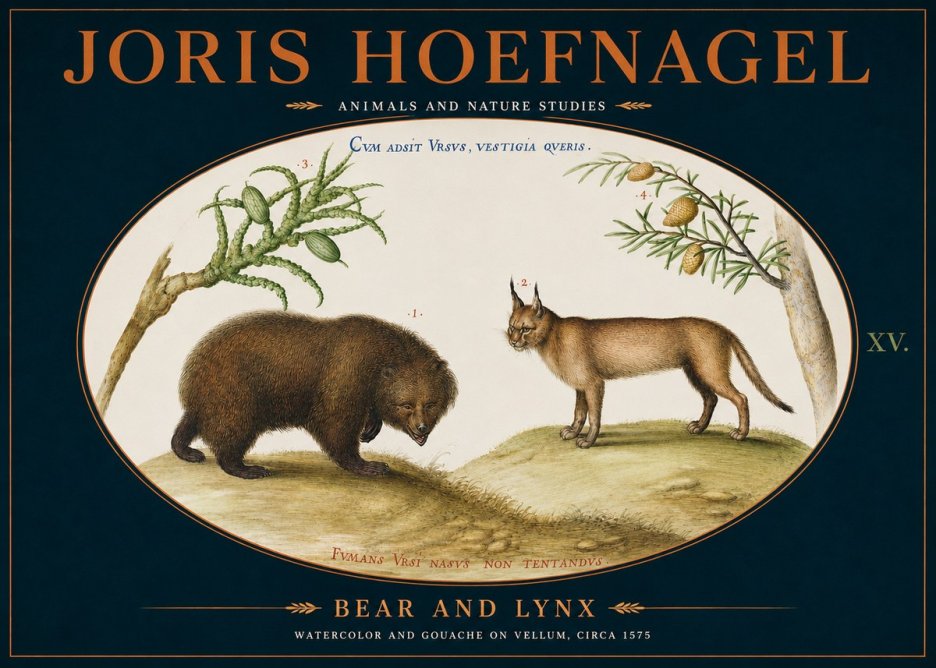 Joris Hoefnagel Bear and Lynx No4 - Plakat