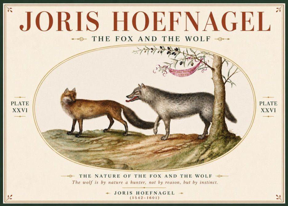 Joris Hoefnagel The Fox and the Wolf No6 - Plakat