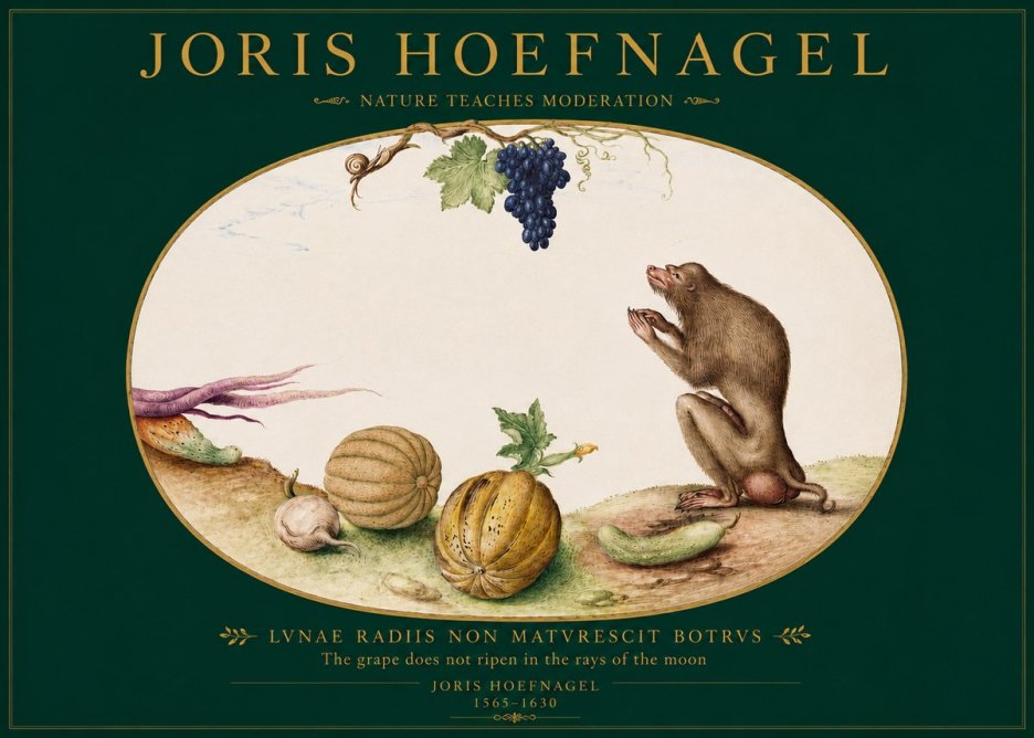 Joris Hoefnagel Nature Teaches Moderation No2 - Plakat