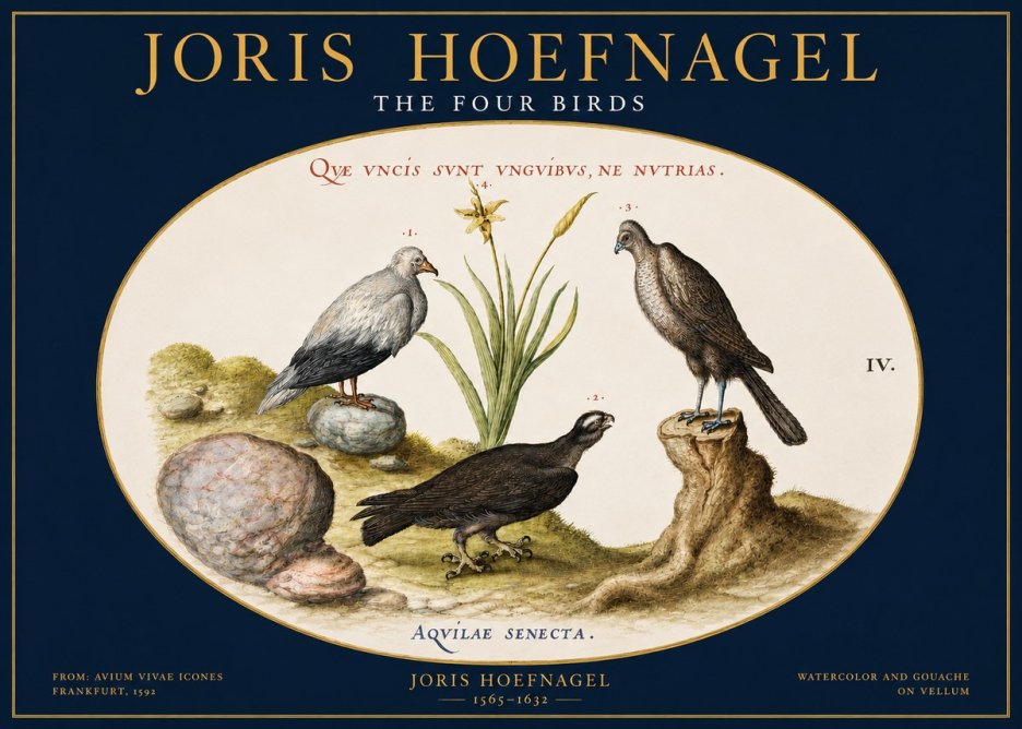 Joris Hoefnagel The Four Birds No2 - Plakat