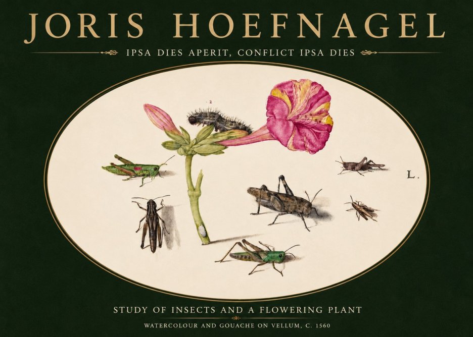 Joris Hoefnagel Study of Insects and a Flowering Plant No3 - Plakat
