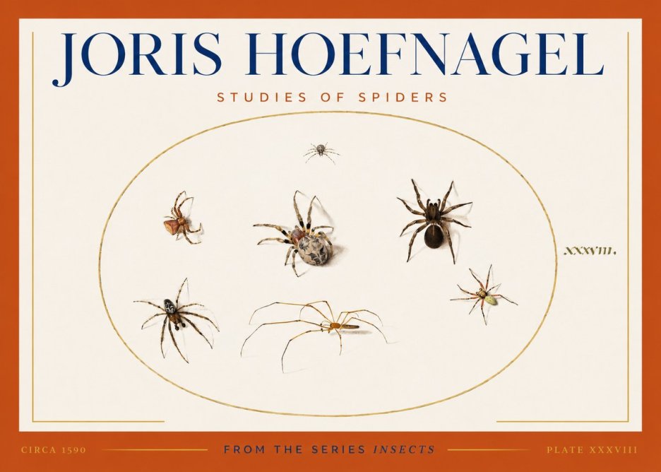 Joris Hoefnagel Studies of Spiders I No3 - Plakat
