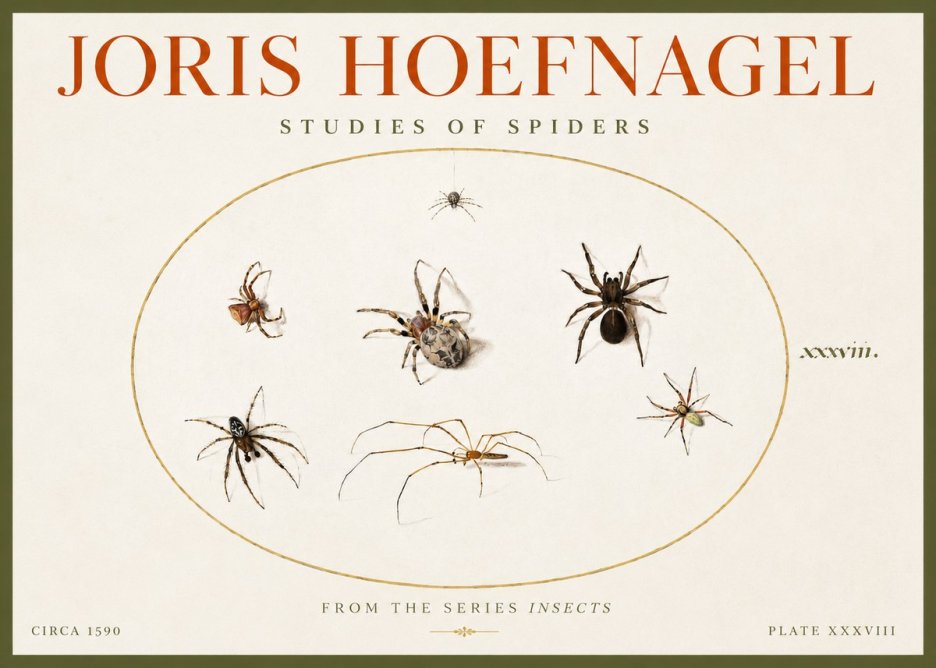 Joris Hoefnagel Studies of Spiders I No4 - Plakat