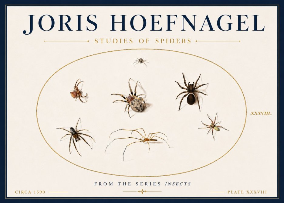 Joris Hoefnagel Studies of Spiders I No6 - Plakat