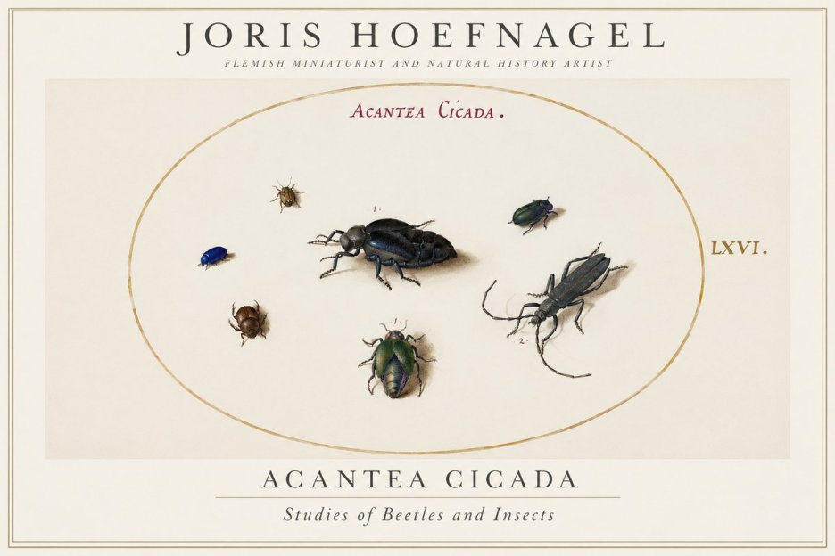 Joris Hoefnagel Acanthia Cicada No2 - Plakat