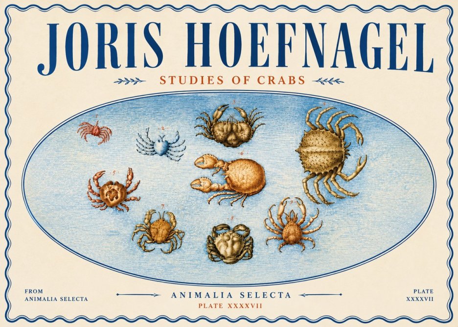 Joris Hoefnagel Studies of Crabs No6 - Plakat