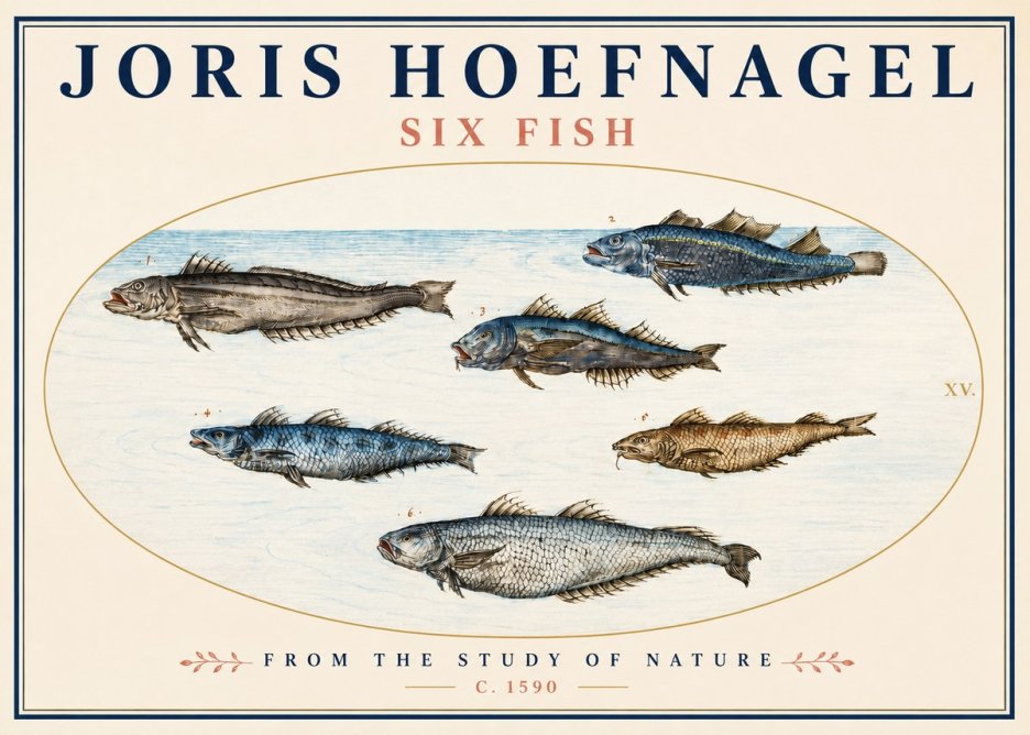 Joris Hoefnagel Six Fish No3 - Plakat