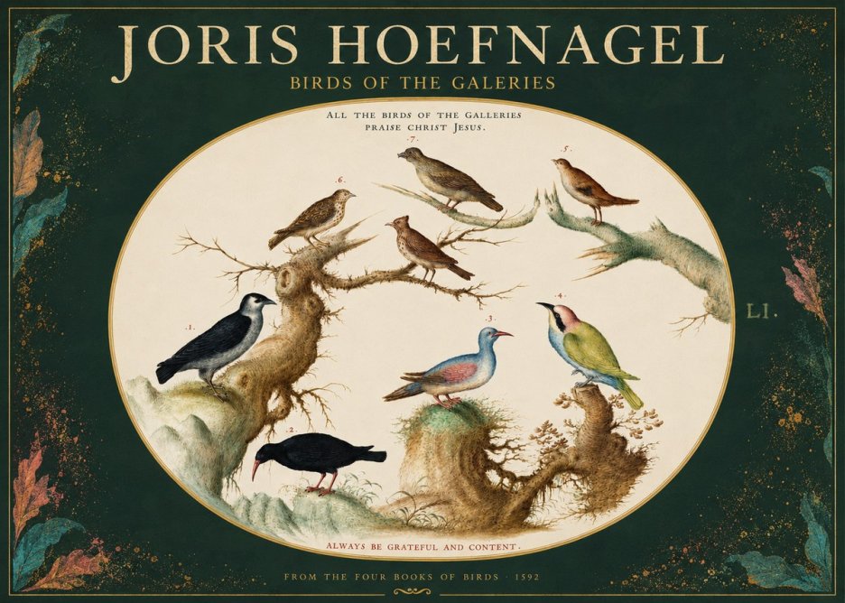 Joris Hoefnagel Birds of the Galeries No2 - Plakat