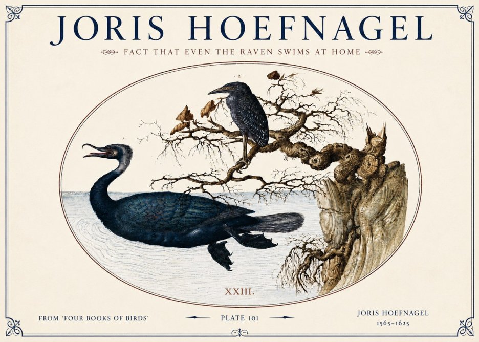 Joris Hoefnagel Fact That Even the Raven Swims at Home No4 - Plakat
