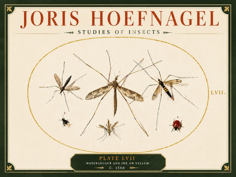 Joris Hoefnagel Studies of Insects II No6 - Plakat