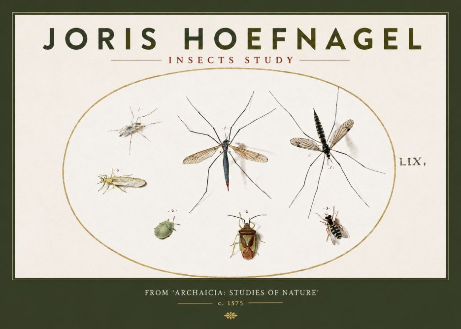 Joris Hoefnagel Insects Study I No3 - Plakat