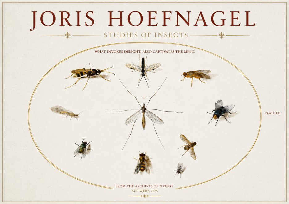 Joris Hoefnagel Studies of Insects III No3 - Plakat