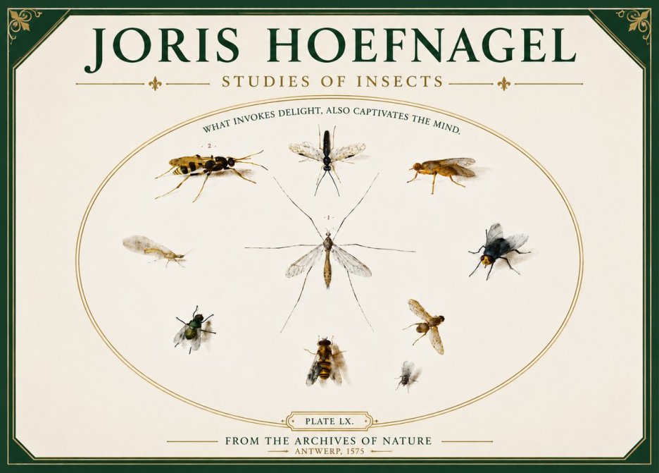 Joris Hoefnagel Studies of Insects III No5 - Plakat