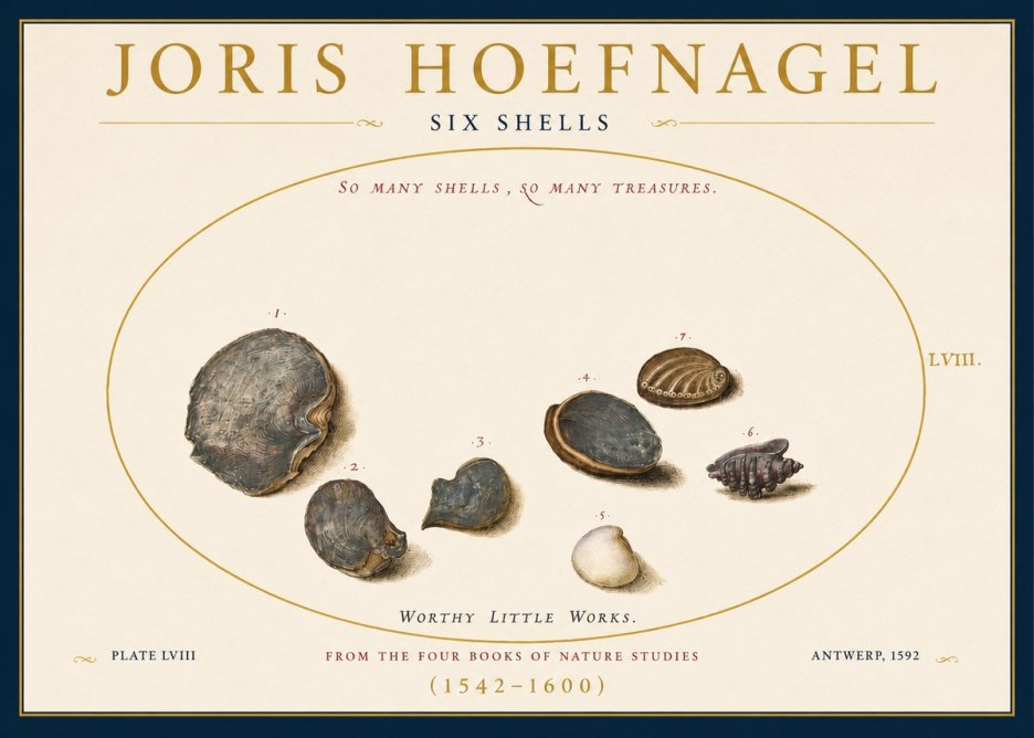 Joris Hoefnagel Six Shells No3 - Plakat