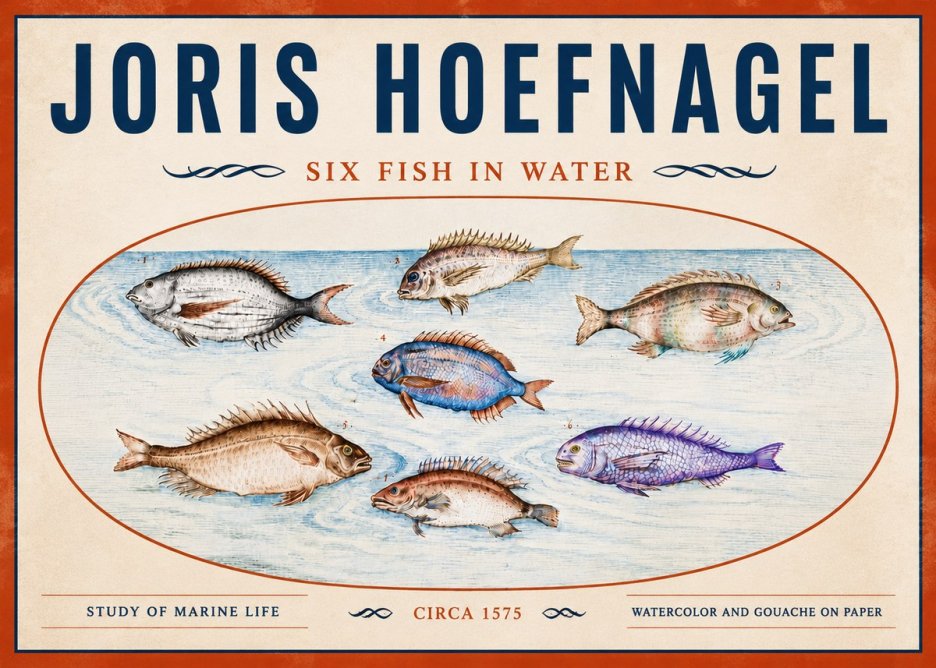 Joris Hoefnagel Six Fish in Water No5 - Plakat