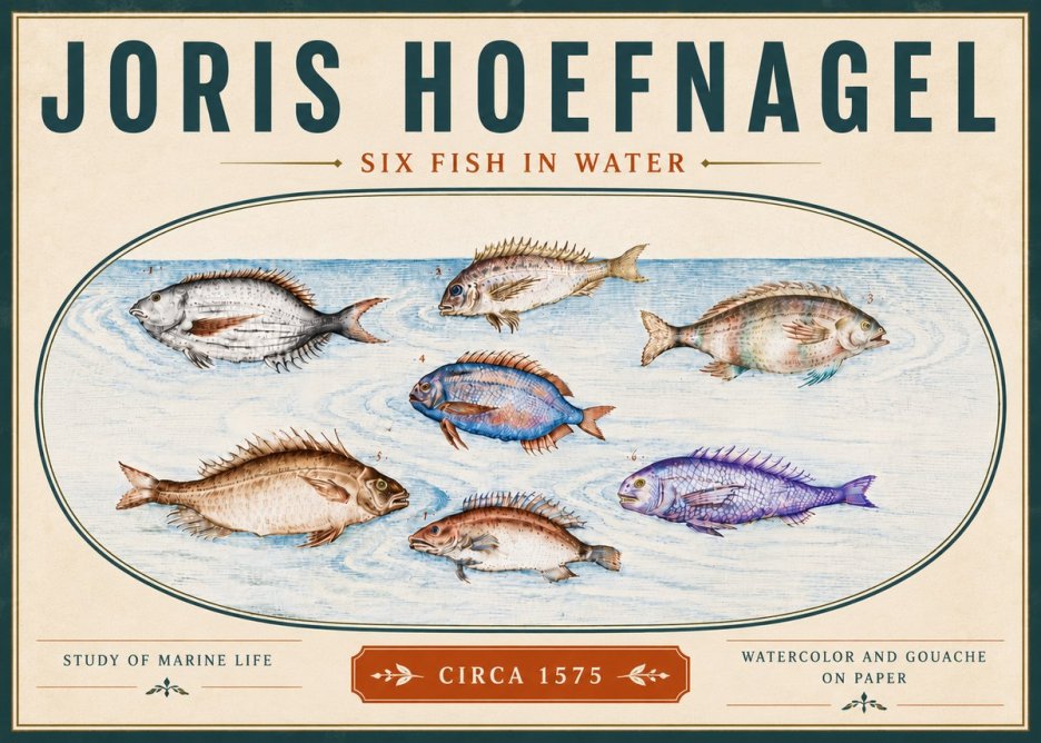 Joris Hoefnagel Six Fish in Water No6 - Plakat