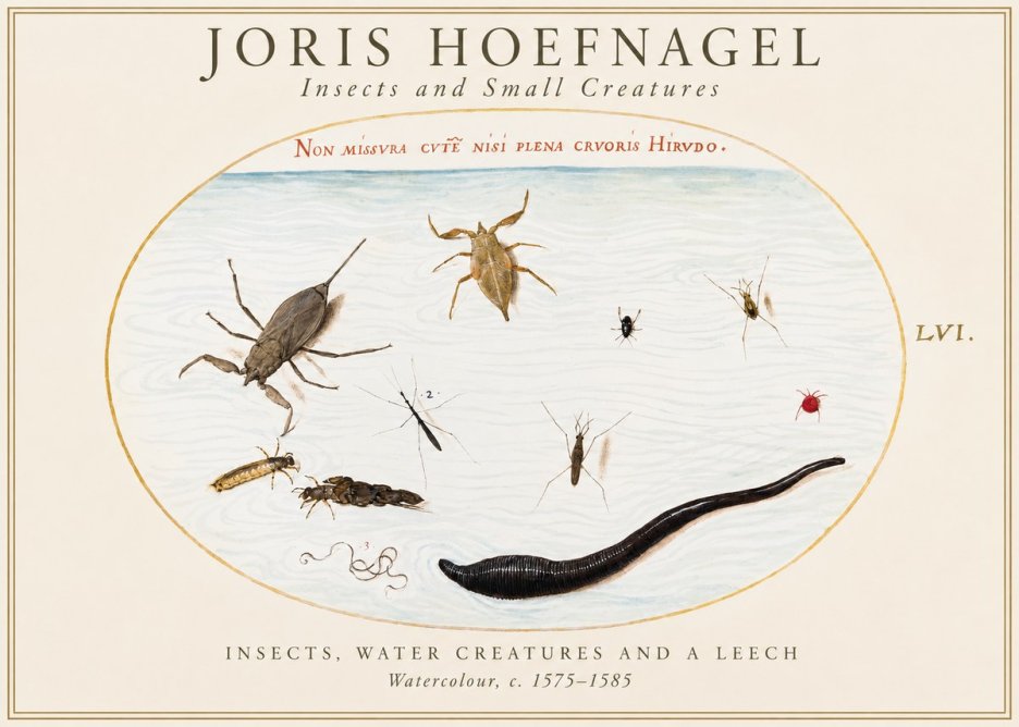 Joris Hoefnagel Insects and Aquatic Creatures No2 - Plakat