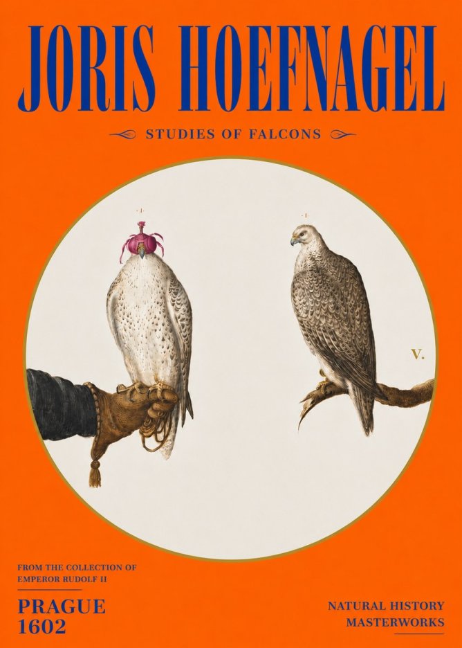 Joris Hoefnagel Studies of Falcons No4 - Plakat