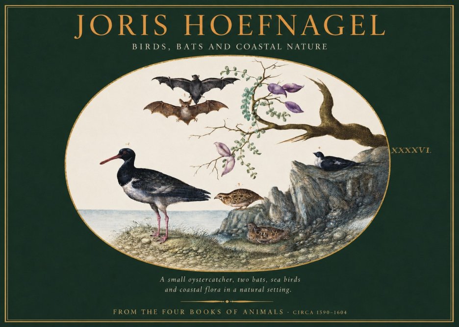 Joris Hoefnagel Birds, Bats and Coastal Nature No2 - Plakat