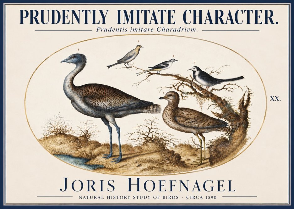 Joris Hoefnagel Prudently Imitate Character. No4 - Plakat