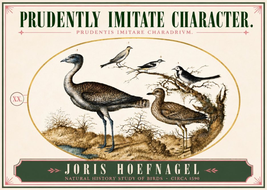 Joris Hoefnagel Prudently Imitate Character. No6 - Plakat