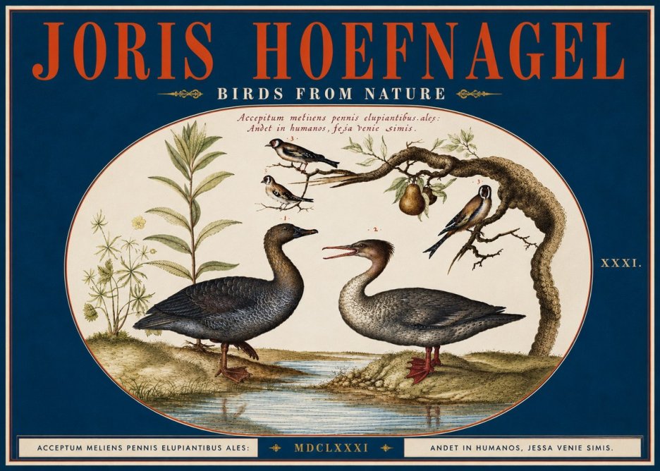 Joris Hoefnagel Acceptiem Meliens Pennis Fupidantibus Ales No6 - Plakat