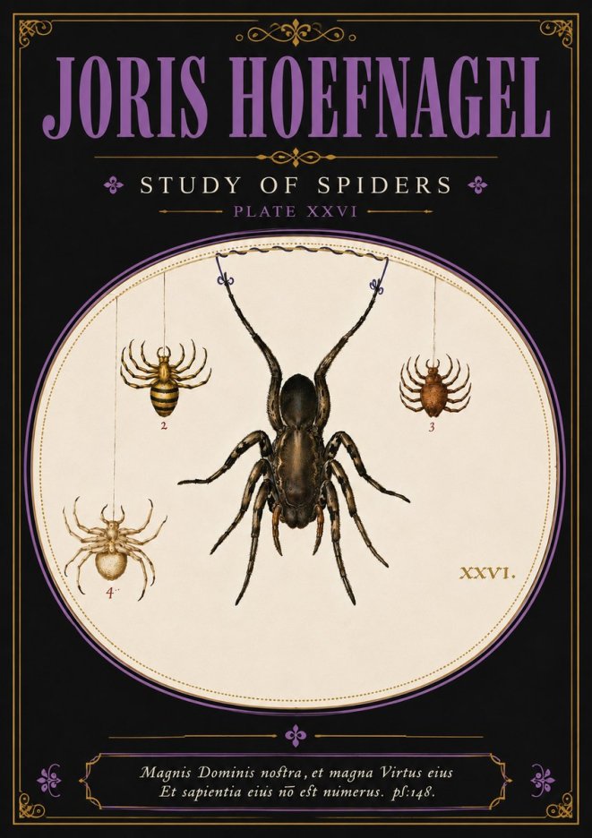 Joris Hoefnagel Study of Spiders No4 - Plakat