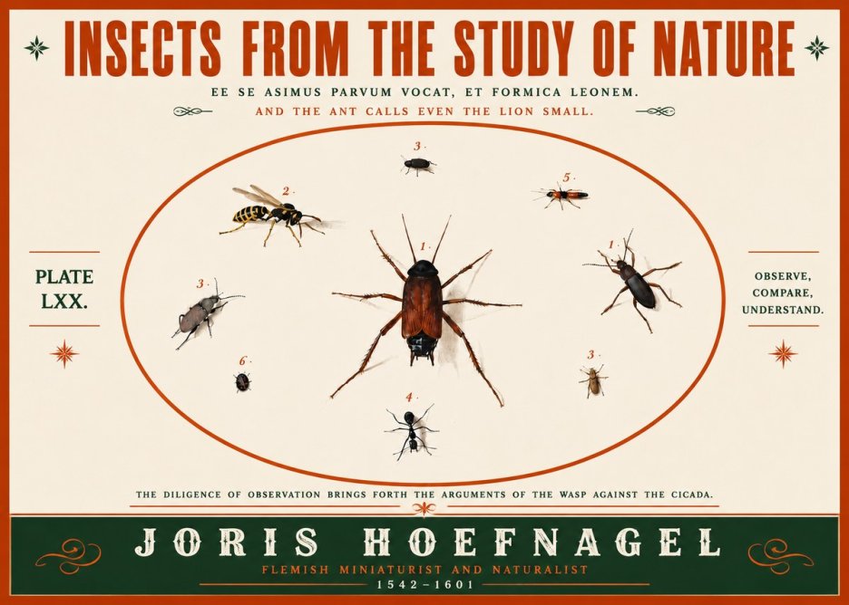 Joris Hoefnagel Insects from the Study of Nature No5 - Plakat