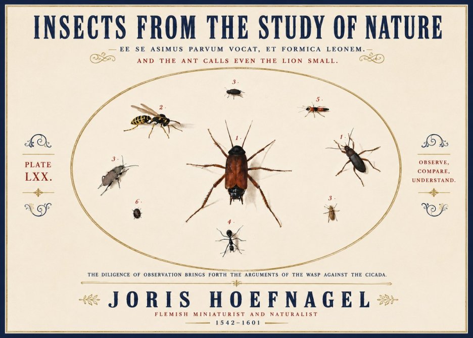 Joris Hoefnagel Insects from the Study of Nature No6 - Plakat